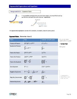 Preview of Exponential & Logarithmic Functions (Unit Workbook)