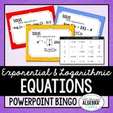 Exponential and Logarithmic Equations | Bingo Game