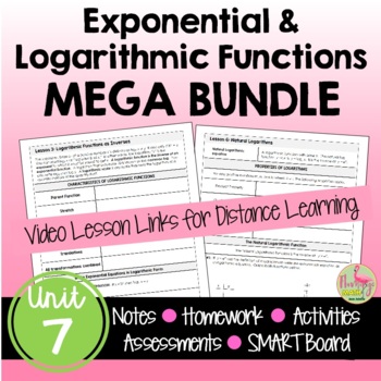 Preview of Exponential and Logarithmic Functions MEGA Bundle (Algebra 2 - Unit 7)