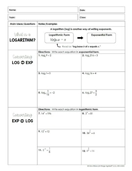 Exponential and Logarithmic Functions (Algebra 2 Curriculum - Unit 7)