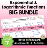Exponential and Logarithmic Functions BIG Bundle (Algebra 