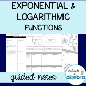Preview of Exponential and Logarithmic Functions Guided Notes