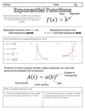 Exponential and Logarithmic Functions - Lessons and Assignments