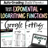 Exponential and Logarithmic Functions TEST - Algebra 2 Goo