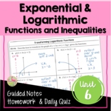 Exponential and Logarithmic Functions Unit Essentials (Algebra 3)