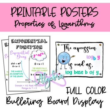 Preview of Exponential and Logarithmic Functions (posters) BULLETING BOARD DISPLAY