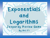 Exponential and Logarithmic Review Game - jeopardy game