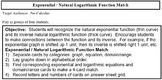 Exponential & Natural Logarithm Graph Match (PreCal)
