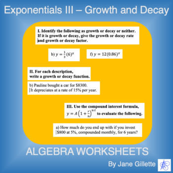 Preview of Exponentials III - Growth and Decay Basics