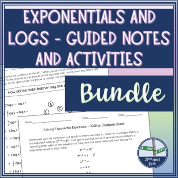 Preview of Exponentials and Logarithms Guided Notes and Activity Bundle