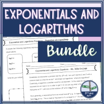 Preview of Exponentials and Logs Guided Notes and Practice Bundle