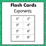 Exponents Flash Cards or Task Cards 6.EE.1