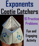 Exponents Activity 5th 6th Grade Cootie Catcher Foldable R
