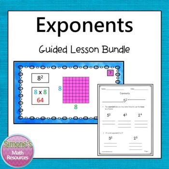 Preview of Exponents Guided Lesson bundle 6.EE.1