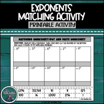paste exponents matching activity cut