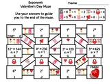 Exponents Activity: Valentine's Day Math Maze