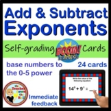 Exponents Add and Subtract Exponents Boom Cards Digital Ma