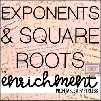 Preview of Exponents & Approximating Square Roots Challenge Activities for Enrichment