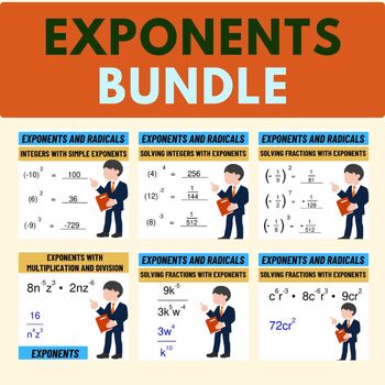 Preview of Exponents BUNDLE : Integers ,Fractions ,Multiplication ,Division