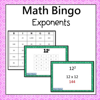 Preview of Exponents Bingo 6.EE.1
