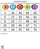 Exponents Bingo_EasyPeasyMath