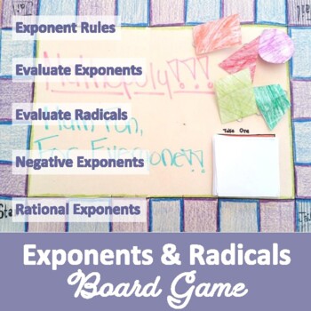 Preview of Exponents & Radicals Board Game - Project Based Learning (PBL) with Math