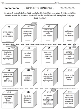 Preview of Exponents Challenge!