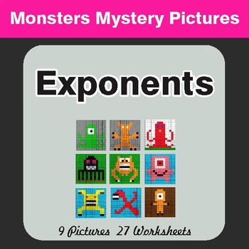 Exponents - Color-By-Number Math Mystery Pictures