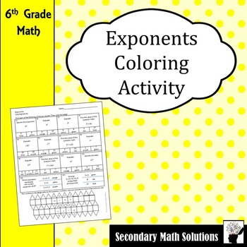 Preview of Exponents Coloring Activity
