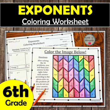 Math In Demand Exponents Coloring Worksheet For Th Grade Math
