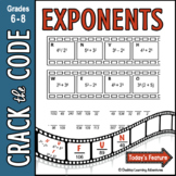 Exponents - Crack the Code Math Practice Activity