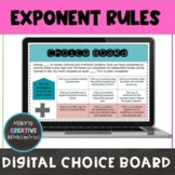 Exponents Digital Choice Board 