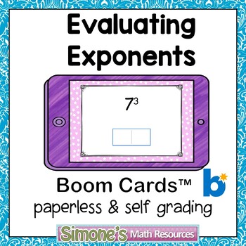 Preview of Exponents Digital Interactive Boom Cards