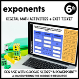 Exponents Digital Math Activity | 6th Grade Math Google Sl