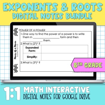 Preview of Exponents Digital Notes