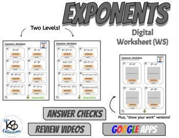 Preview of Exponents - Digital Worksheet
