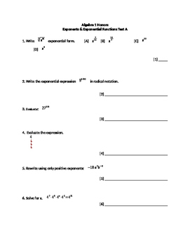 Exponents And Exponential Functions Unit Test Answers Open Study