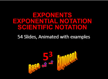 Preview of Exponents, Exponential & Scientific Notation (6th, 7th, 8th grade math) Lesson