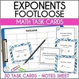Exponents Footloose 6th Grade Math Task Cards Activity