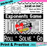 Exponents Game: 5.OA.A.1: 5th Grade Math Game