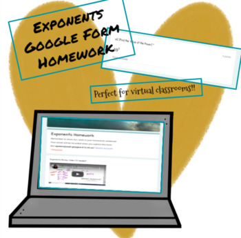 Preview of Exponents Google Form Assignment