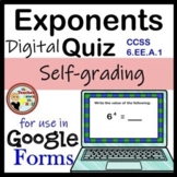 Exponents Google Forms Quiz Digital Exponents Activity