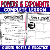 Exponents Guided Lesson Notes Skills Practice Word Problem
