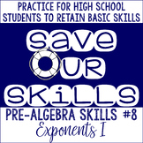 Exponents Practice Worksheet SOS (Save Our Skills)