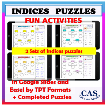 Preview of Exponents | Indices | Equations Involving Index Laws | Drag and Drop Puzzles