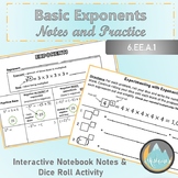Exponents - Interactive Notebook Notes and Dice Roll Activ