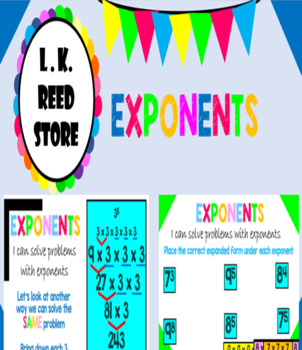 Preview of Exponents (Learning Activities, Distance Learning)