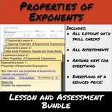 Exponents-Lessons and Assessments Bundle