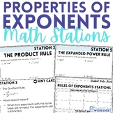 Rules of Exponents Math Stations | Math Centers