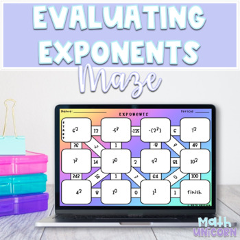 Preview of Exponents: Maze Digital & Printable Activity 